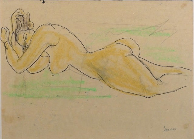 Marcel Janco Israeli Romanian Nude Drawing