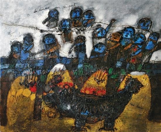 Theo Tobiasse French/Israeli Les hommes sur un Pont, 1967