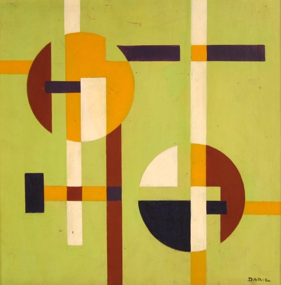 Sandu Darie Untitled Abstract Circa 1956 Oil on Board Signed