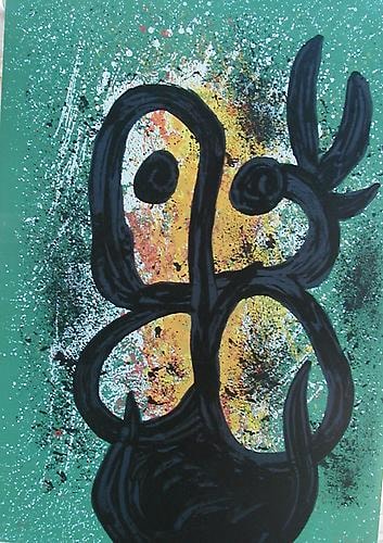 Joan Miro Woman with a Dove Lithograph 1969
