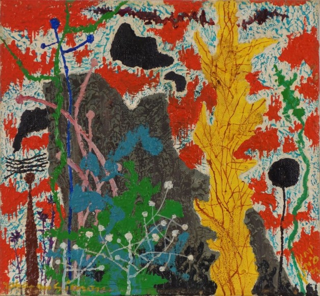 Yohanan Simon Fantastic Landscape Oil on Canvas 1963