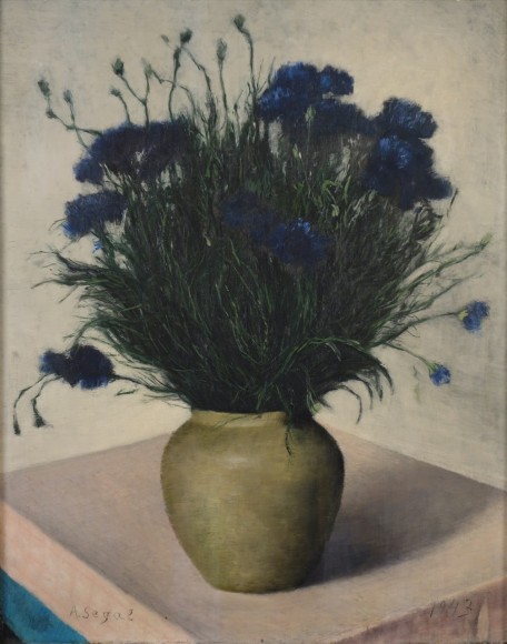 Arthur Segal Bachelor Buttons Oil on Board 1943