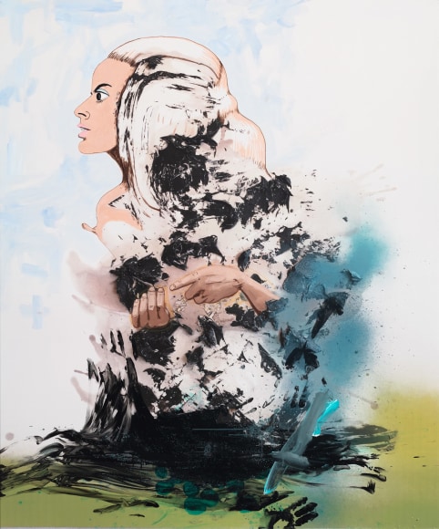 Out of the Muck, 2018, Acrylic on printed vinyl