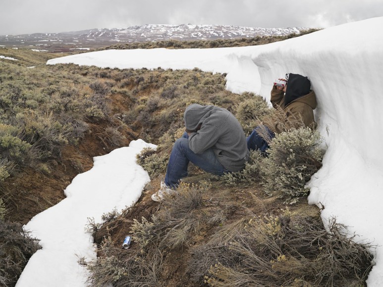 LUCAS FOGLIA, Greg and Zane after Horn Hunting, Farson, Wyoming, 2011