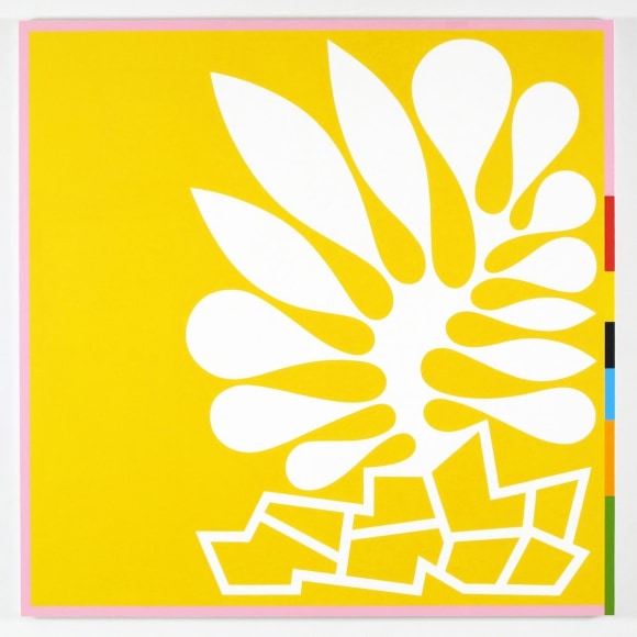 Cary Smith, Pointed Splat #6 (yellow - pink with colorblock), 2013