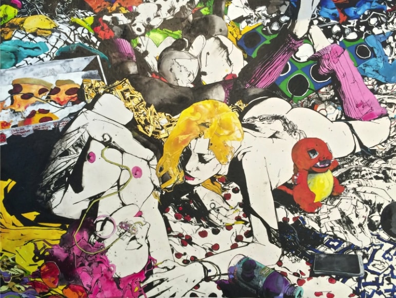 Zak Smith, Mandy and Stokely with Fake Nails, 2014