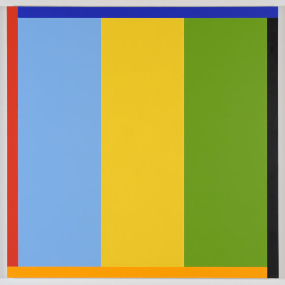 Cary Smith, Stripes #3 (with 4 color border), 2016