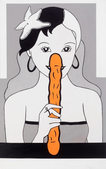 She Learned to Bake Bread in Europe,&nbsp;2014, Acrylic on canvas