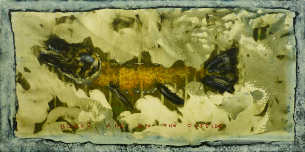 Bones are on the outside, 2006, Watercolor, ink on clayboard
