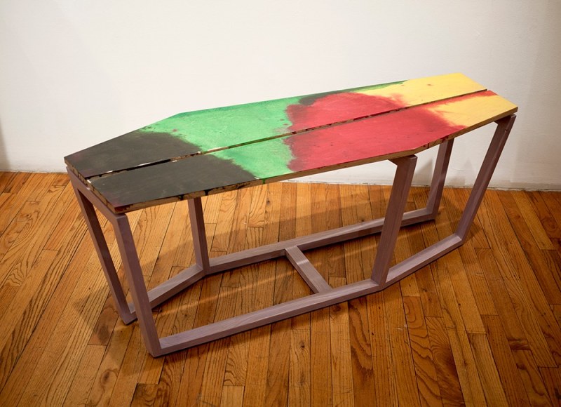 Björn Meyer-Ebrecht Uprising installation view of  wood platforms