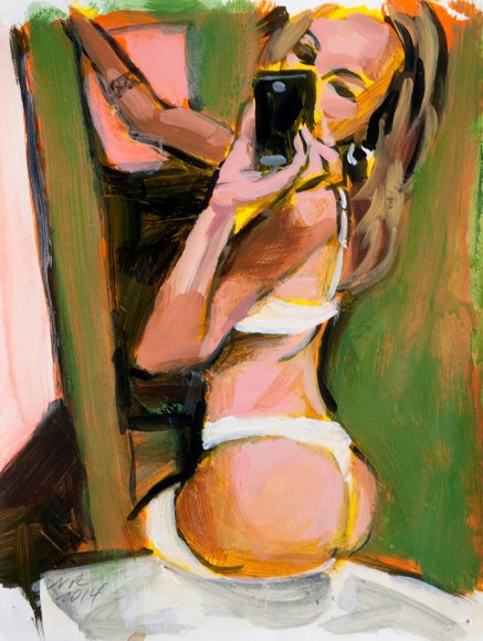 Bather, 2014 Acrylic on paper 12 x 9 in. / 30.5 x 22.9 cm.