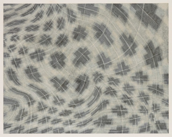 Takuji Hamanaka ​Landsliding, 2012 Japanese woodcut with Gampi paper collage 28 x 22 in. / 71.1 x 55.9 cm.