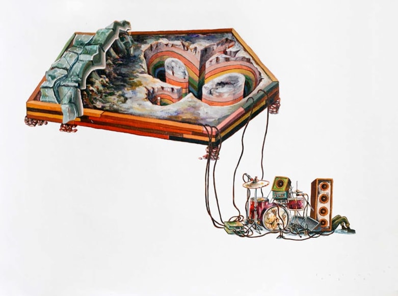 Mariano Ching Ghosts of the Highway Series 3, 2013 Acrylic and oil on paper 18 x 24 in. / 45.7 x 61 cm.