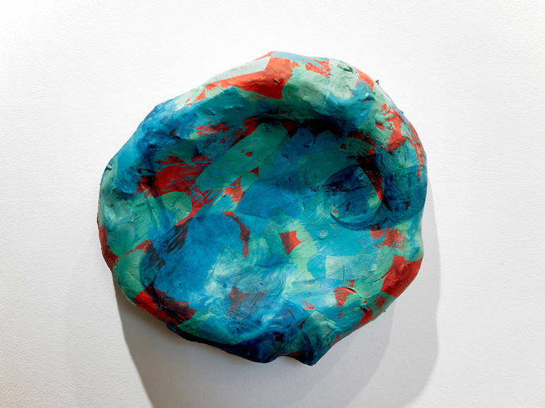 Rachael Gorchov Shrubs, Shadows, near Ernest Debs Park, 2014 Acrylic on Ultracal and burlap 9 x 10 1/4 x 2 1/2 in. / 22.9 x 26 x 6.4 cm.