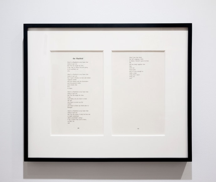 Charles Bukowski The Bluebird poem framed