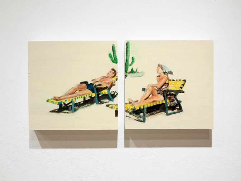 Mark Mann O.U.P. - Couple, 2016 Acrylic on two wood panels 10 x 20 in. / 25.4 x 50.8 cm. overall