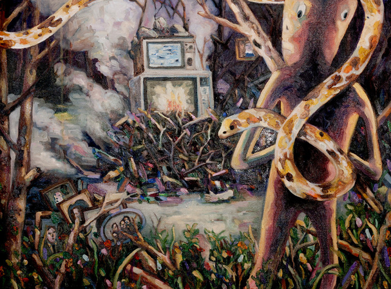 Mariano Ching, There are Things in the Woods, painting series, 2016