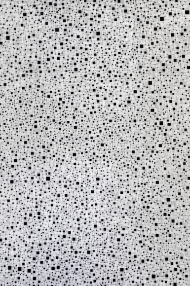 Gary Gissler don’t tell anybody anything, if you do,  you start missing everybody, 2018 Linen, black gesso and typewriter ink  on wood panel (text from The Catcher In The Rye) 72 x 48 x 2 in. / 182 x 121 x 5 cm.