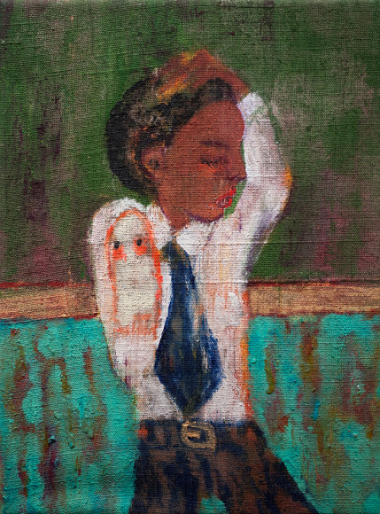 Danny Licul Sock Puppet Presentation (#24), 2013 Acrylic on canvas 12 x 9 in. / 30.5 x 22.9 cm