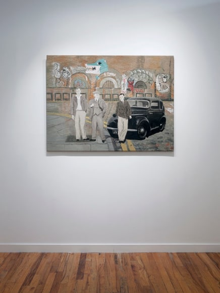 Sue Stone installation of embroidery artwork