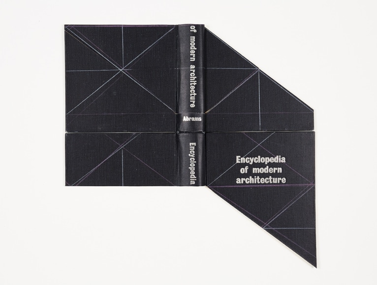 Bj&ouml;rn Meyer-Ebrecht ​Untitled (Encyclopedia of Modern Architecture), 2017 Found book cover, colored pencil, mounted to museum board