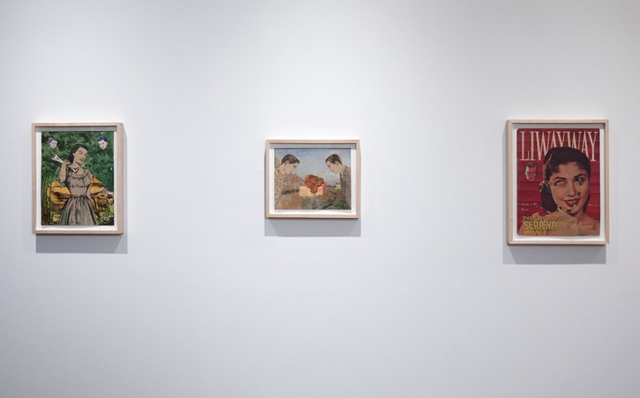 Dina Gadia paper collage installation view