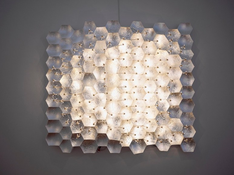 Kenzan Tsutakawa-Chinn Energetic Discourse (1), 2017 Five-access router, urethane foam, silverleaf, LEDs and brass with electonic wiring 32 1/2 x 38 x 9 inches