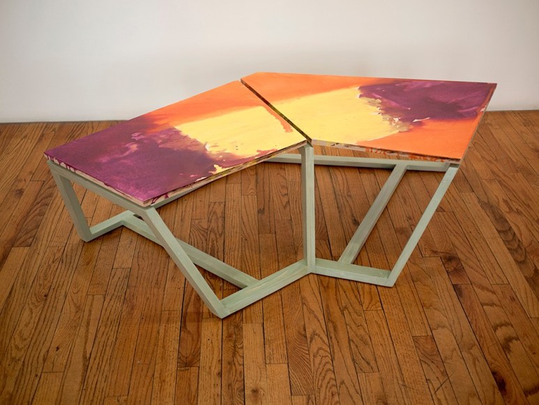 Björn Meyer-Ebrecht Uprising installation view of  wood platforms