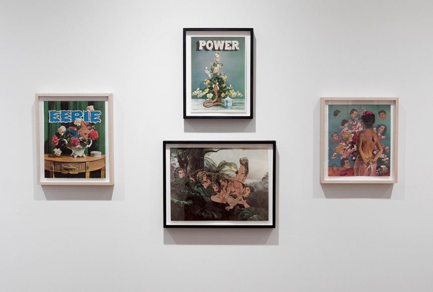 Dina Gadia paper collage installation view