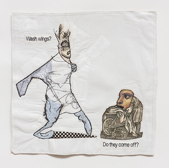 China Marks Winging It, 2016 Fabric, thread, screen-printing ink, fusible adhesive