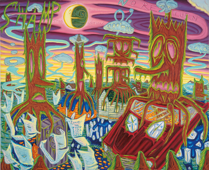 David Sandlin Swamp Of No Return, 2016 Oil on canvas 54 x 66 in. / 137.2 x 167.6 cm.