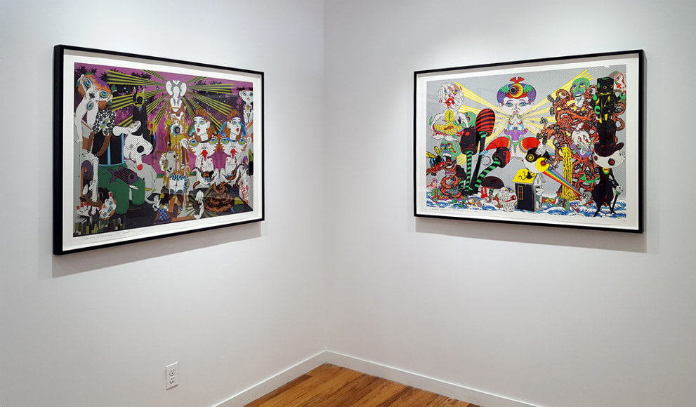 Phunk and Keiichi Tanaami artwork installation view