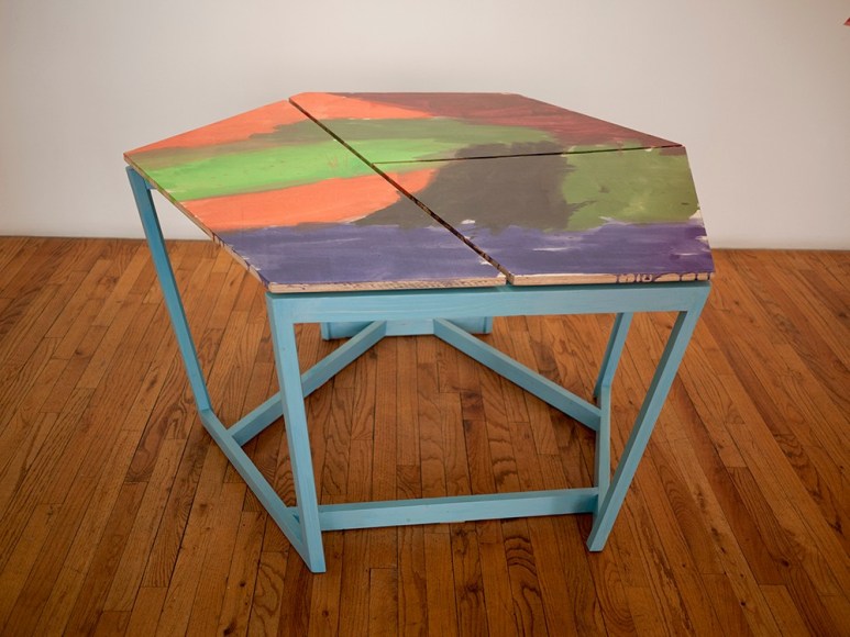 Björn Meyer-Ebrecht Uprising installation view of  wood platforms