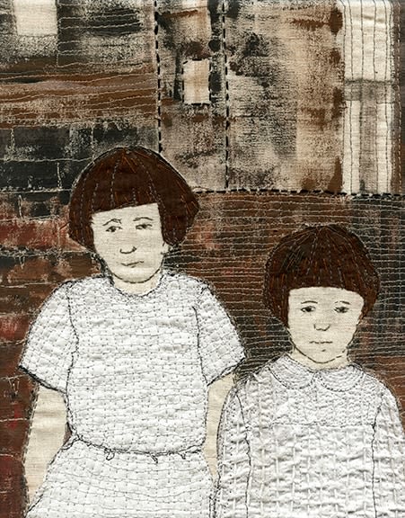 Sue Stone Remember Me Study #7, 2014 Mixed media, hand/machine stitch acrylic paint 10 ¼ x 8 ⅜ in. / 26 x 21 cm.