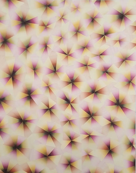 Takuji Hamanaka Pink Wall, 2016 Japanese woodcut and washi paper collage 32 x 25 inches