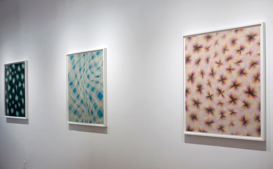 takuji hamanaka installation of japanese woodcut and paper collages