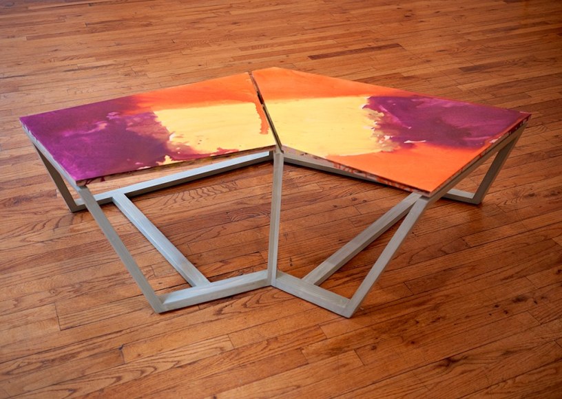 Björn Meyer-Ebrecht Uprising installation view of  wood platforms