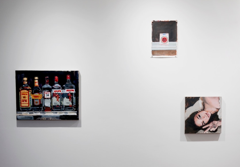 Charles Bukowski and Walter Robinson installation views