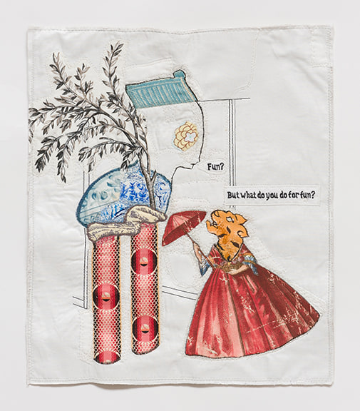 China Marks Fun, 2016 Fabric, thread, fusible adhesive