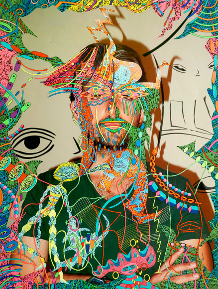 Dex Fernandez Shernita, 2015 Acrylic, ink  and embroidery on digital photograph 25 x 18 7&frasl;8 in. / 63.5 x 48 cm.