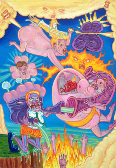 David Sandlin Foul Wind Gods, 2018 Oil on canvas 58 x 40 in. / 147.3 x 101.6 cm.