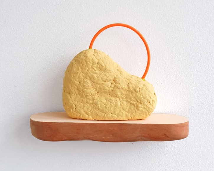 chiaozza Lionel, 2017 Acrylic and rubber on paper pulp and pigmented concrete 5 x 6 &frac12; x 2 in. / 12.7 x 16.5 x 5.1 cm.