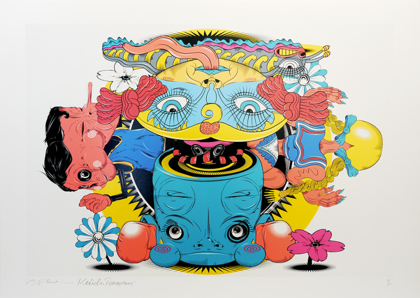 PHUNK (Collaboration with Keiichi Tanaami) Creatures of Eccentricity 1 - Day, 2010 Screenprint on Kakita paper with hard gloss and pearl effect