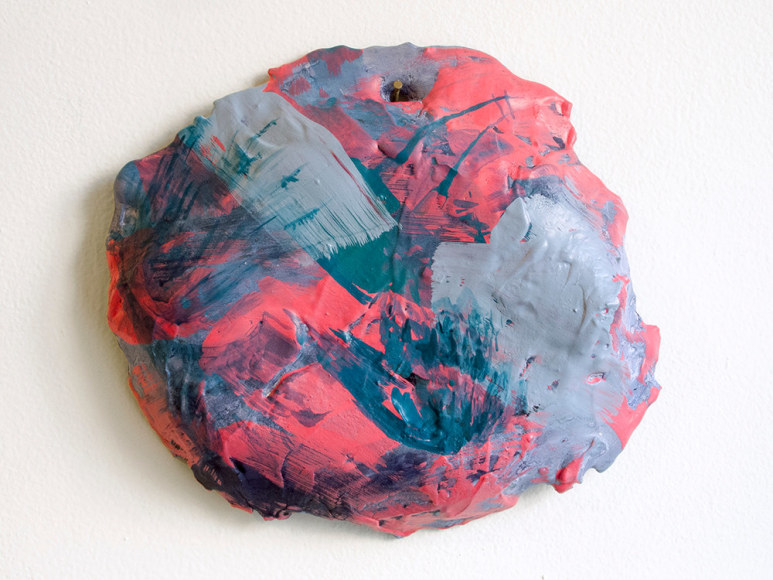 Rachael Gorchov High Tension Lines, Jet Propulsion Lab, Pasadena, 2014 Acrylic on Ultracal and burlap 7 1/2 x 9 x 1 1/4 in. / 19.1 x 22.9 x 3.2 cm.