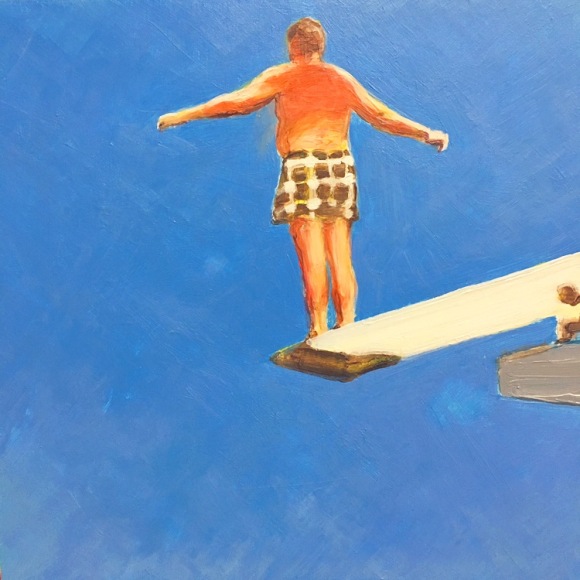 mark mann Diver, 2016 Acrylic on panel 11 x 11 inches (framed)