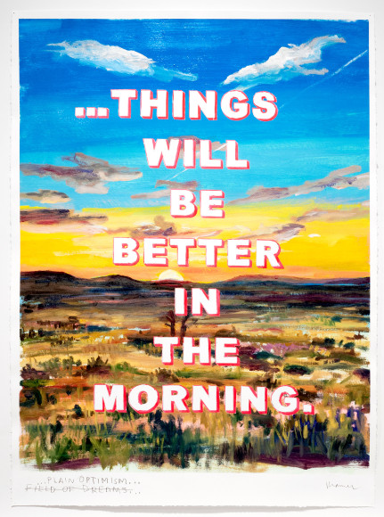 David Kramer sunset painting Plain Optimism