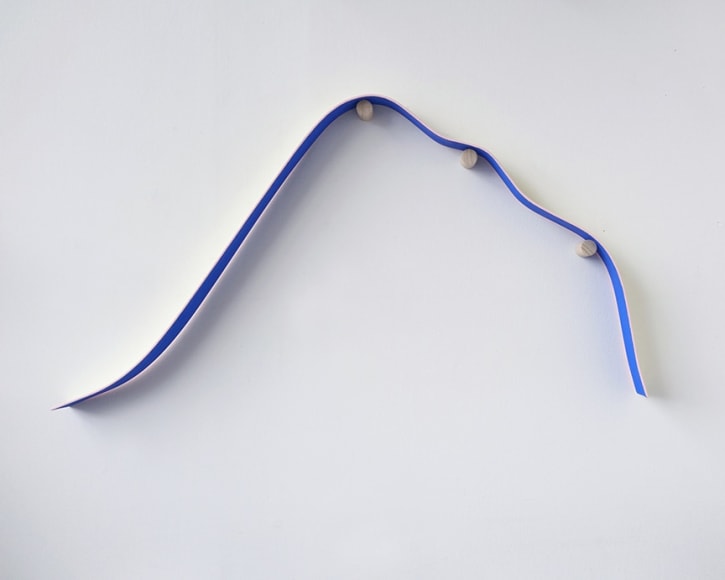 chiaozza Shapeless Shape No. 004, 2017 Acrylic on wood, with wood dowel 18 x 32 x 2 in. / 45.7 x 81.3 x 5.1 cm.