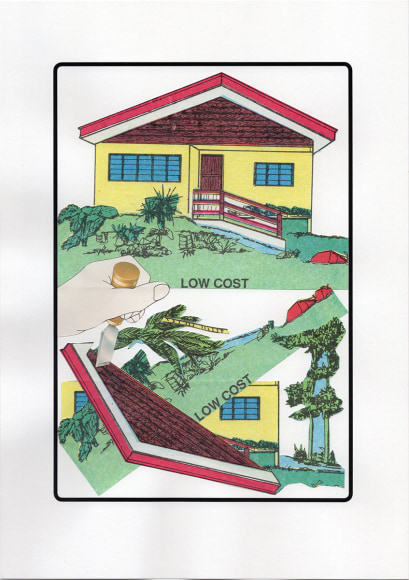 dina gadia Sign for an Institution 5, 2017 Collage and laser print 11 1/8 x 8 1/4 in. / 28 x 21 cm.