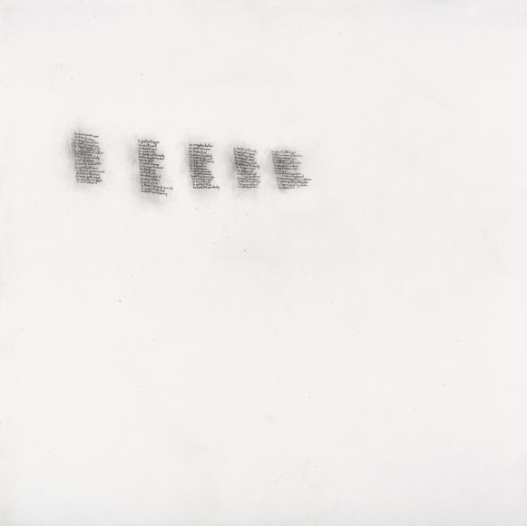 Gary Gissler he does push-ups (neorotic narcissist), 2000 graphite on gessoed wood panel 8 x 8 in. / 20.3 x 20.3 cm.