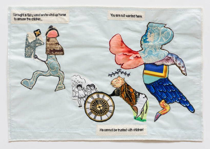 china marks death denied fabric collage